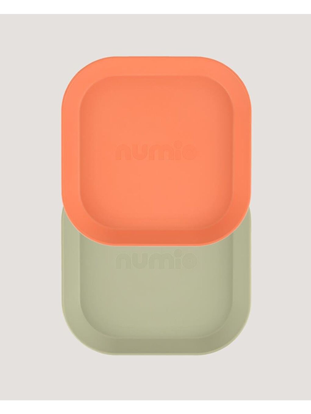 Kare Bebek Mama Tabağı 2'Li Sage Green - Peach-7