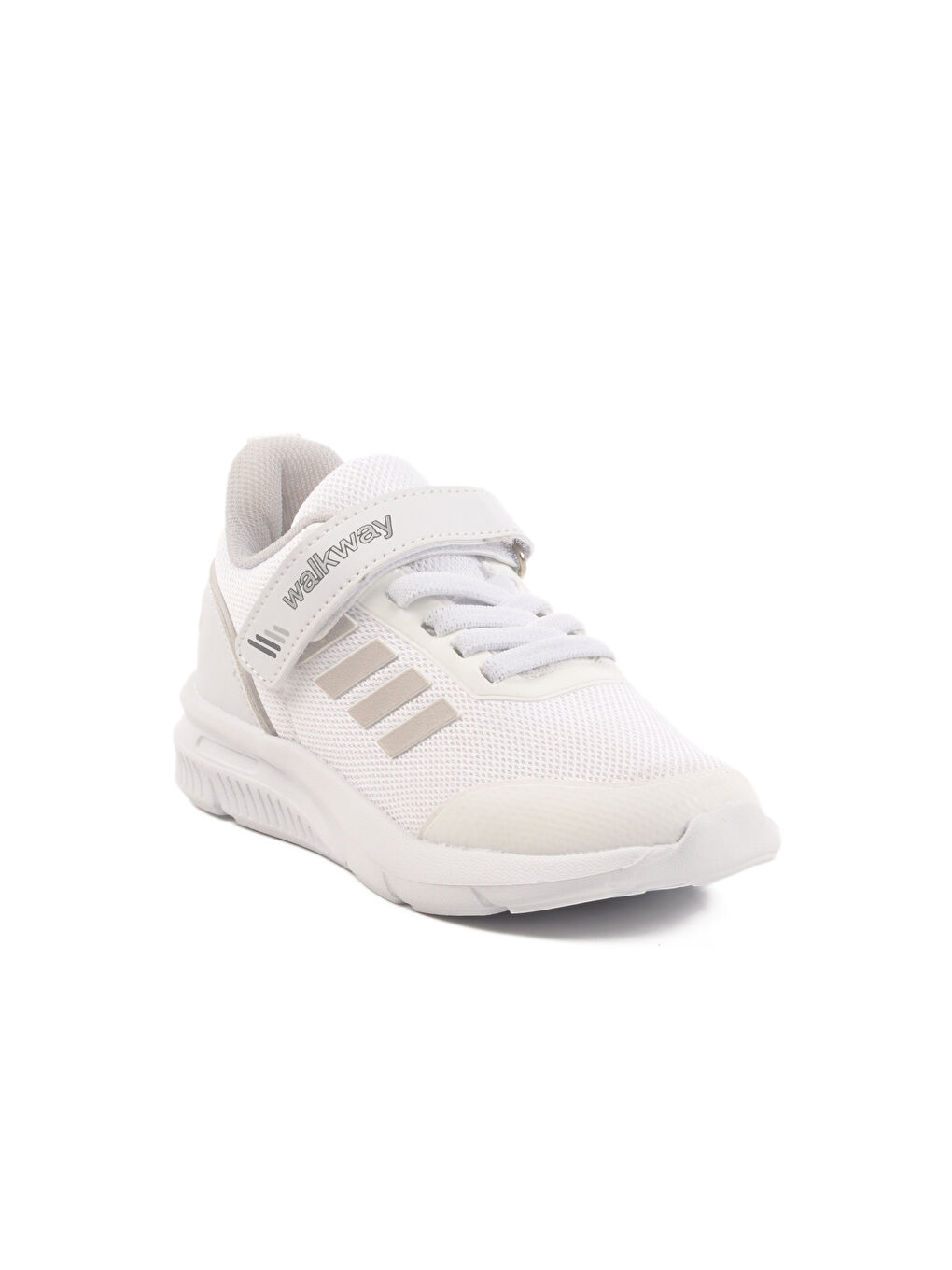 Beyaz Cırtlı Fileli Hafif Unisex Çocuk Spor Ayakkabı Fav 100 F-2