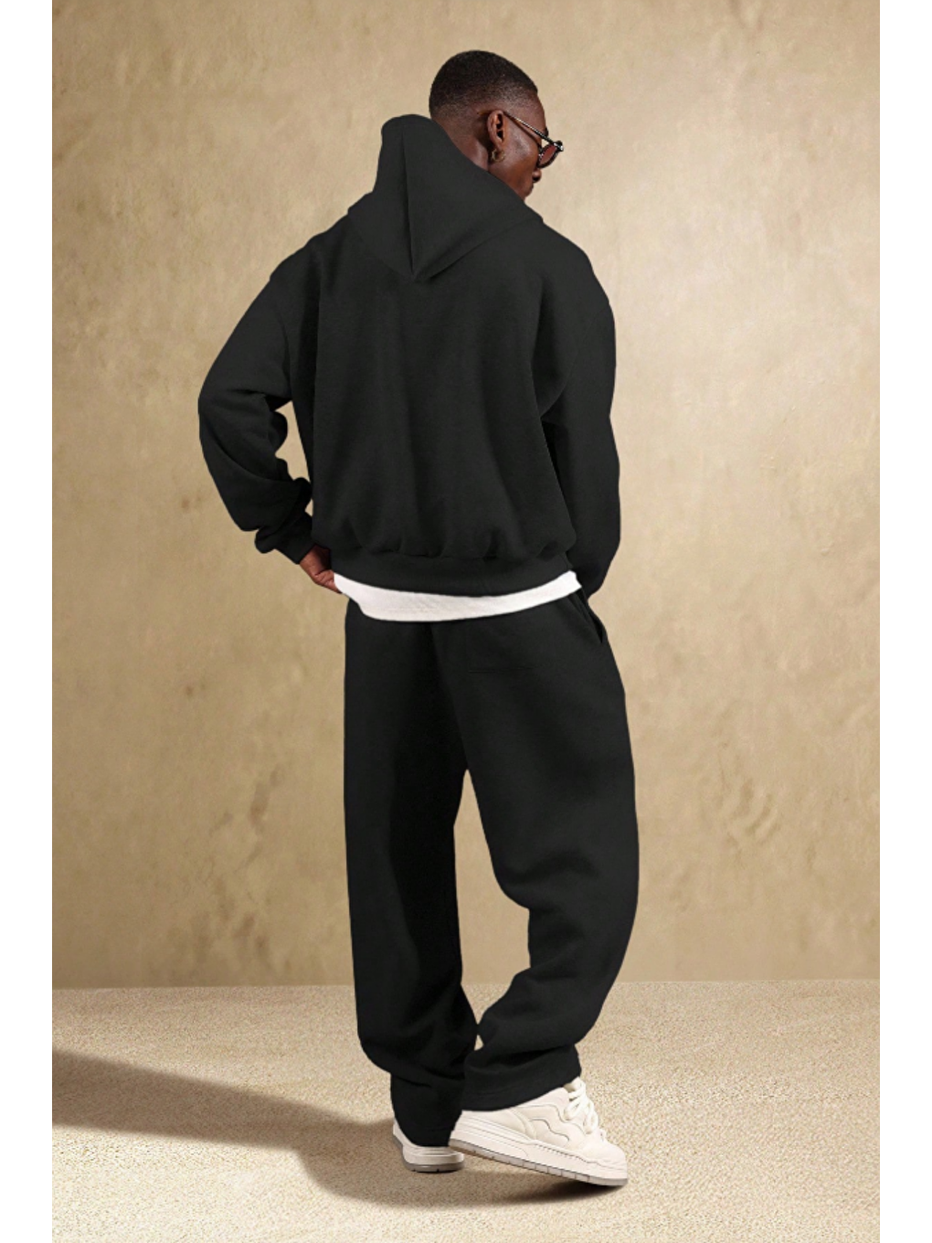 Siyah Oversize Baggy Erkek Eşofman Altı-2