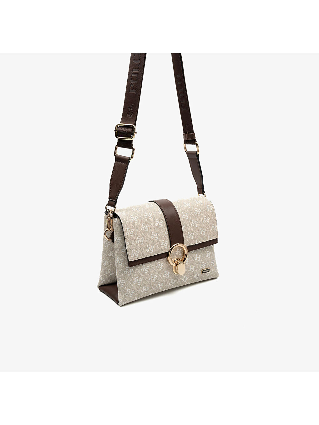 Bej Kadın SP1275-M178 SILVER POLO Çapraz Çanta Taş-Kahve-1