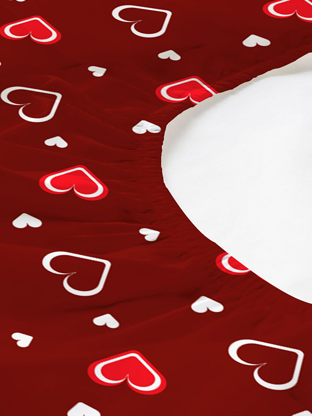 Karışık Kalp Desenli Baskılı Çift Kişilik 180x200 Cm Çarşaf Takımı-1