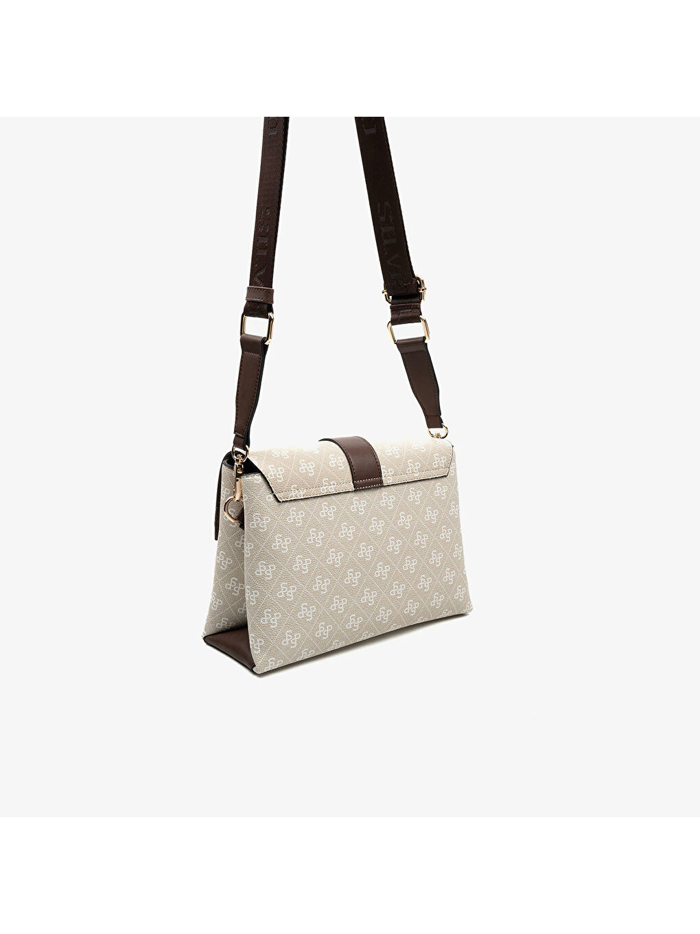 Bej Kadın SP1275-M178 SILVER POLO Çapraz Çanta Taş-Kahve-3