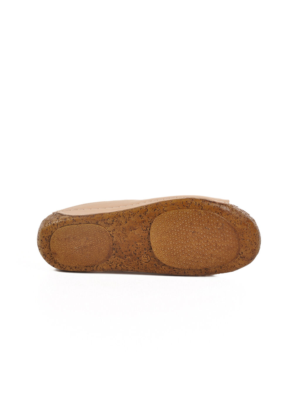 Bej Hakiki Deri Kadın Terlik 002 Z-4