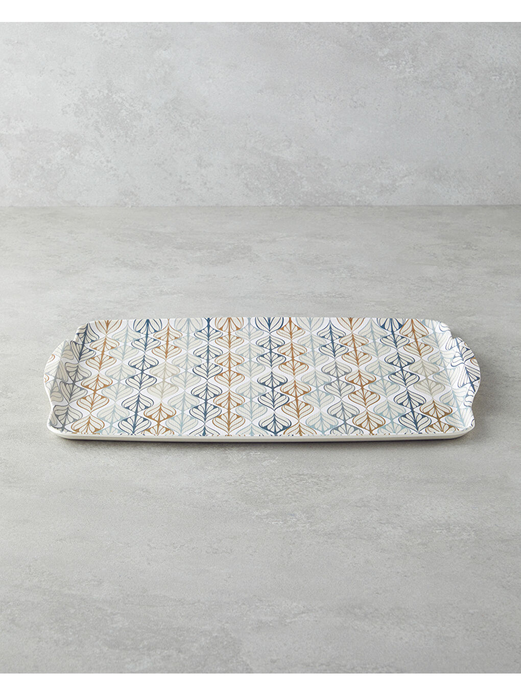 Cosy Stripe Melamin Kaydırmaz 2'li Tepsi 42x31 cm + 25x38 cm Mavi-1