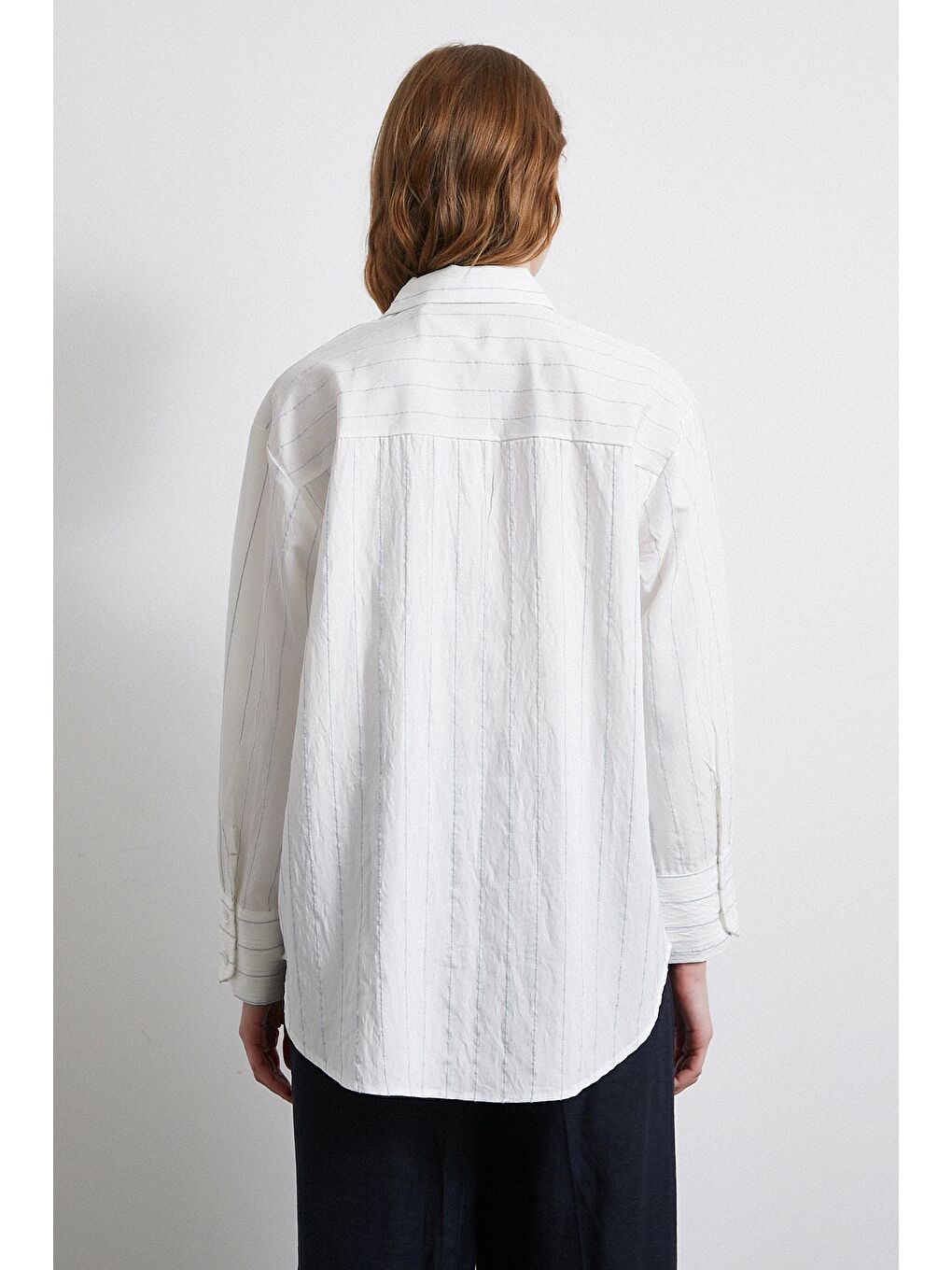 Turkuaz Çizgili Cepli Gömlek Su Yeşili-3