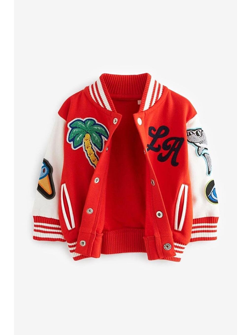 Erkek Çocuk Pamuklu Kırmızı Nakışlı Kolej Ceket-5