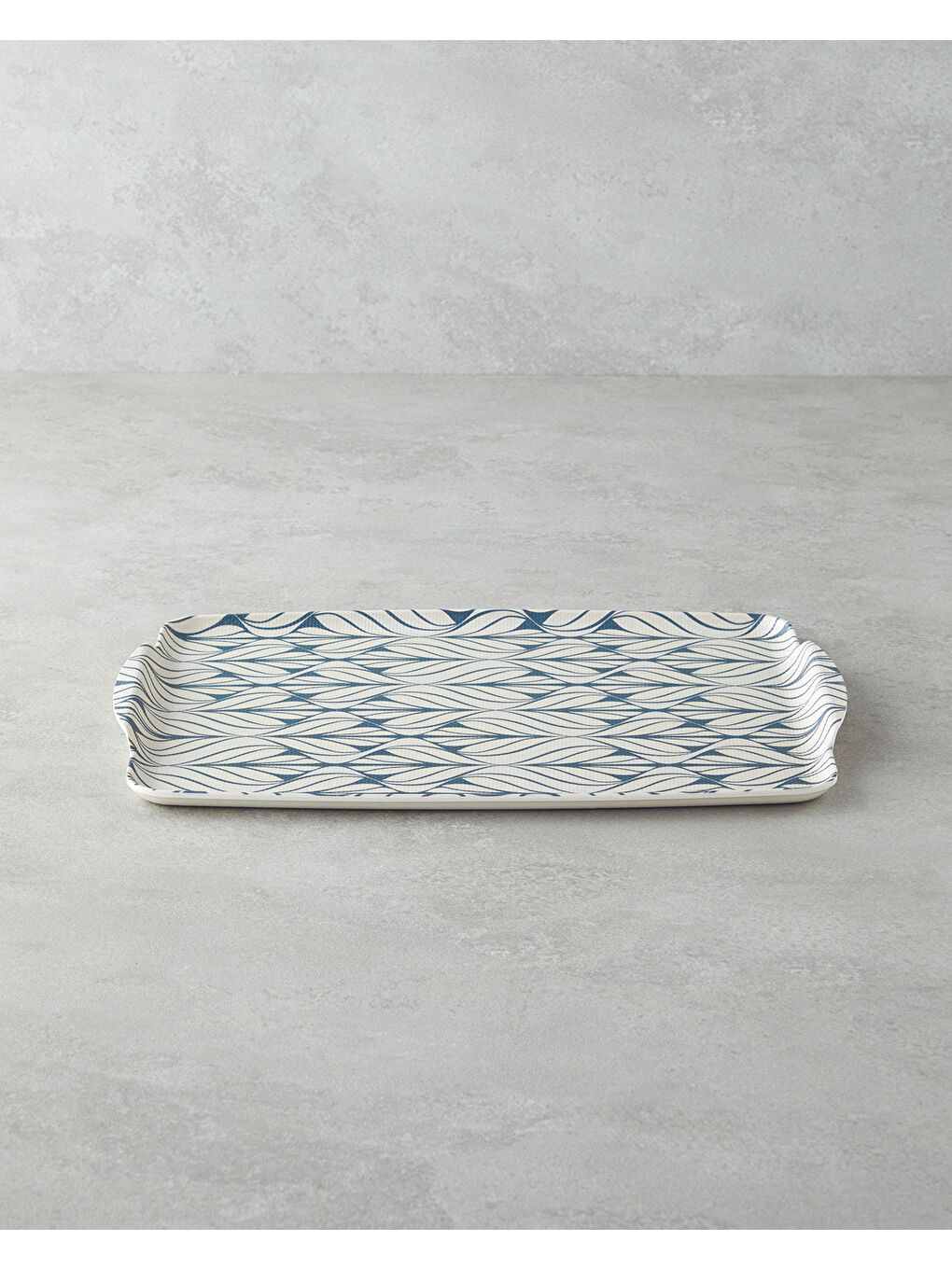 Cosy Stripe Melamin Kaydırmaz 2'li Tepsi 42x31 cm + 25x38 cm Mavi-2