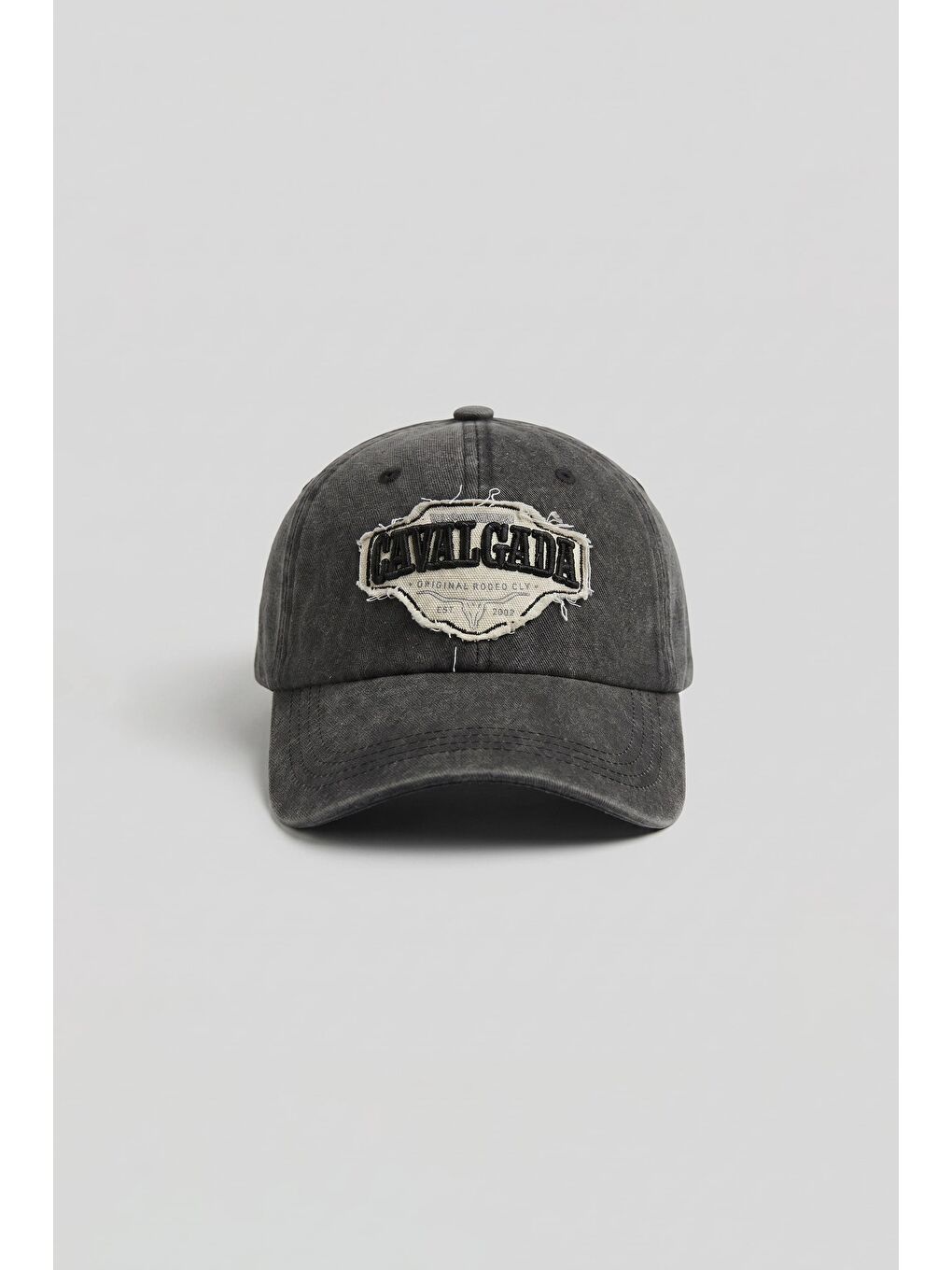 Erkek Patch Nakışlı Yıkamalı Beyzbol Şapka Antrasit