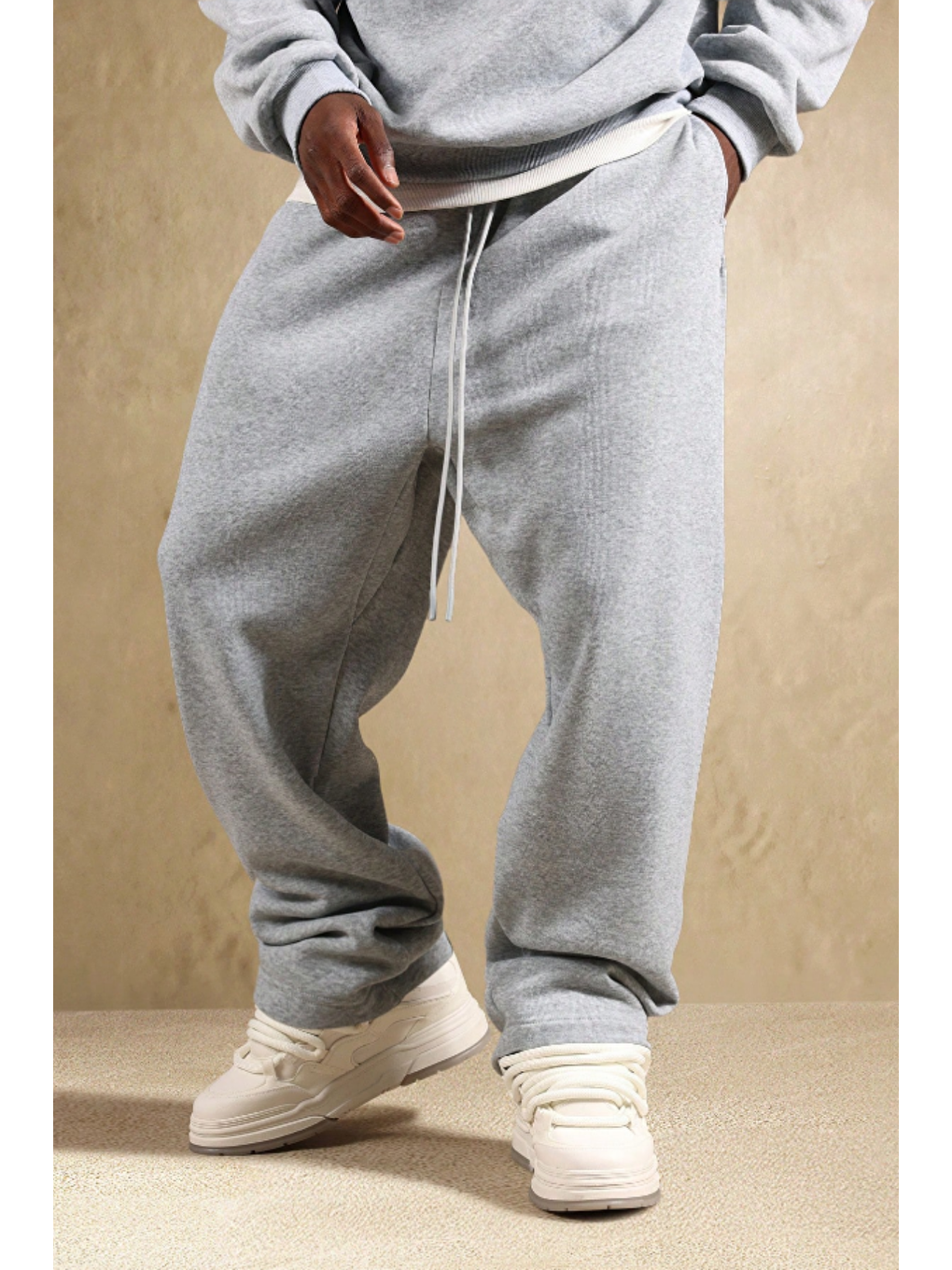 Gri Oversize Baggy Erkek Eşofman Altı-1