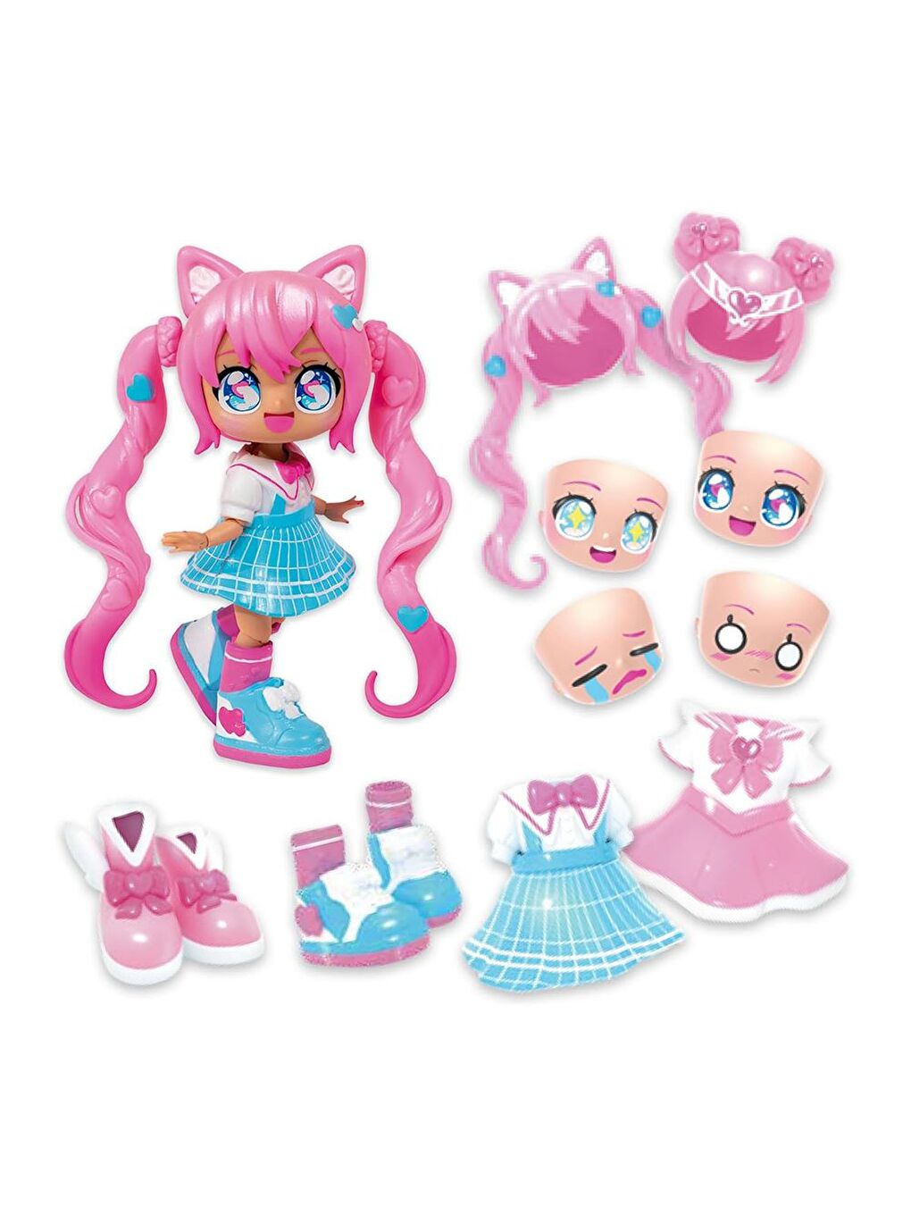 Animakii Bebek ve Aksesuar Seti - School Girl ve Magical Girl-1