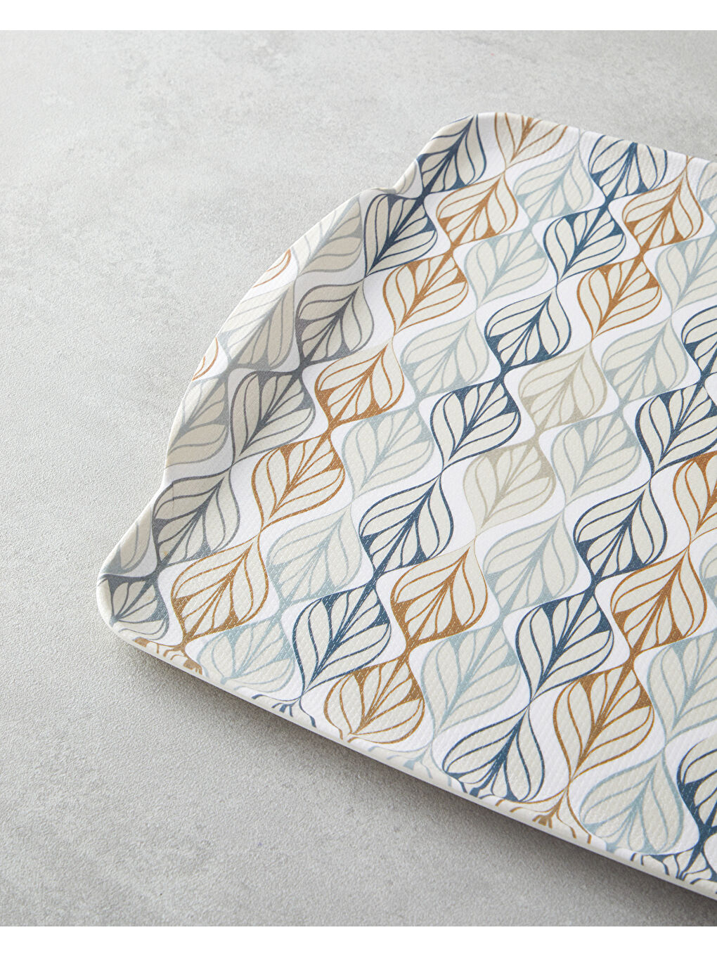 Cosy Stripe Melamin Kaydırmaz 2'li Tepsi 42x31 cm + 25x38 cm Mavi-4