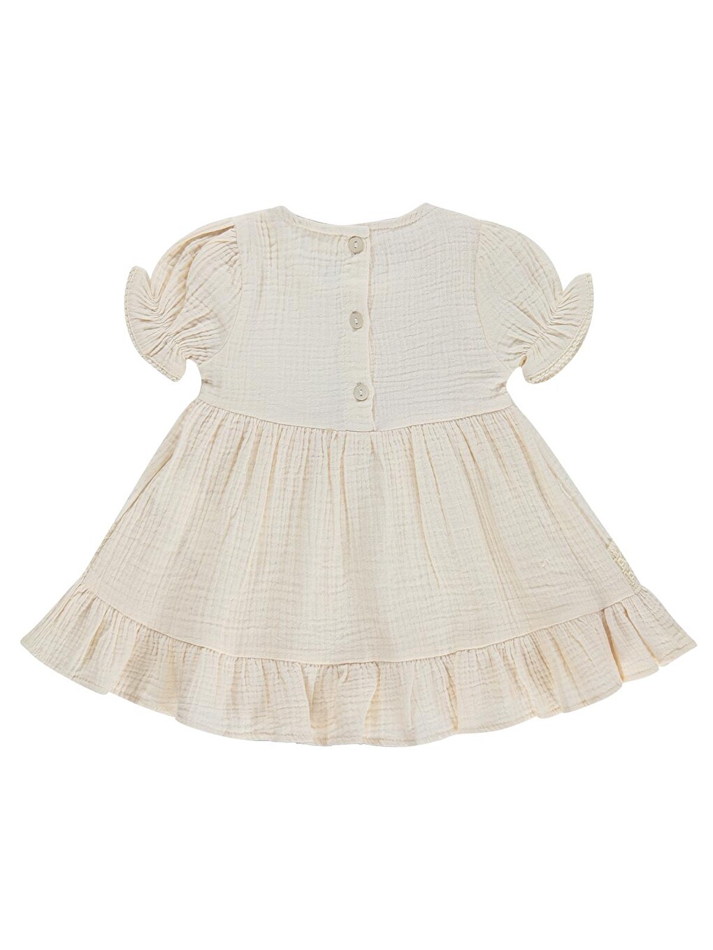 Baby Fırfır Yaka 6-18 Ay Elbise - Bej-1