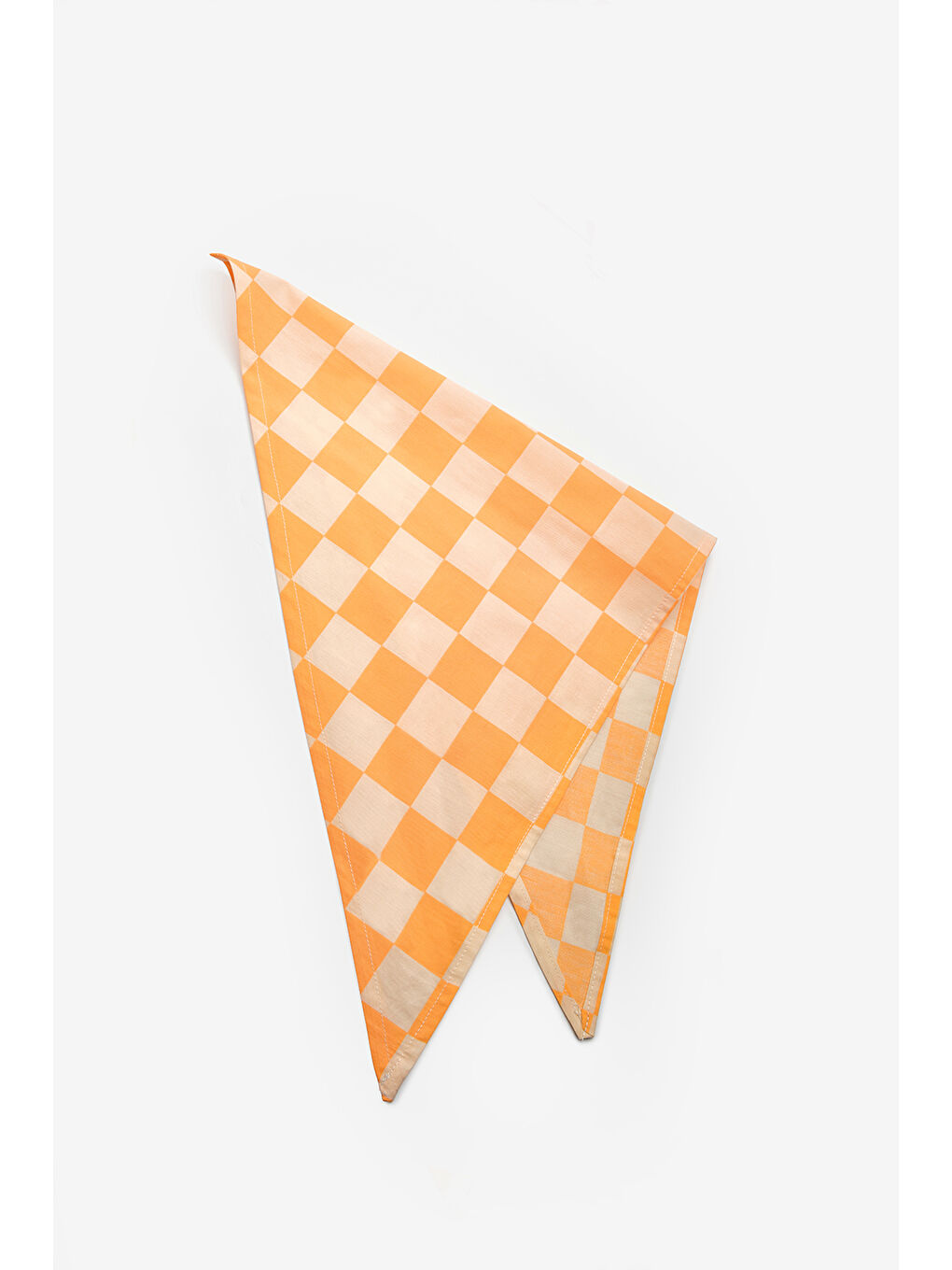 Turuncu Dama Desenli Çocuk Üçgen Fular-1
