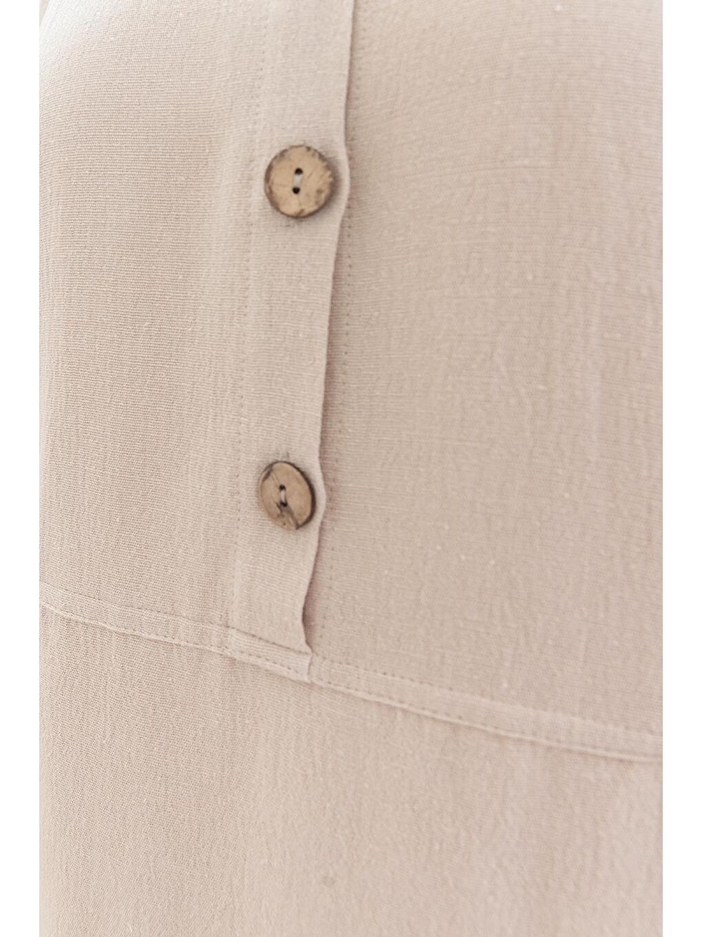 Bej-Bağlama Detaylı Pantolonlu Takım-3