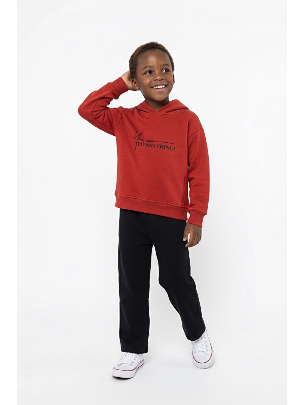 Kahverengi Kapüşonlu Kuplu Sweat-2