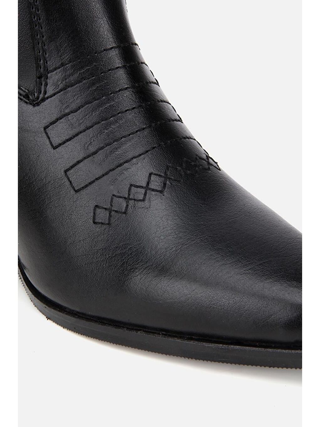 Kadın Siyah İşleme Detaylı Kovboy Western Topuklu Bot-2