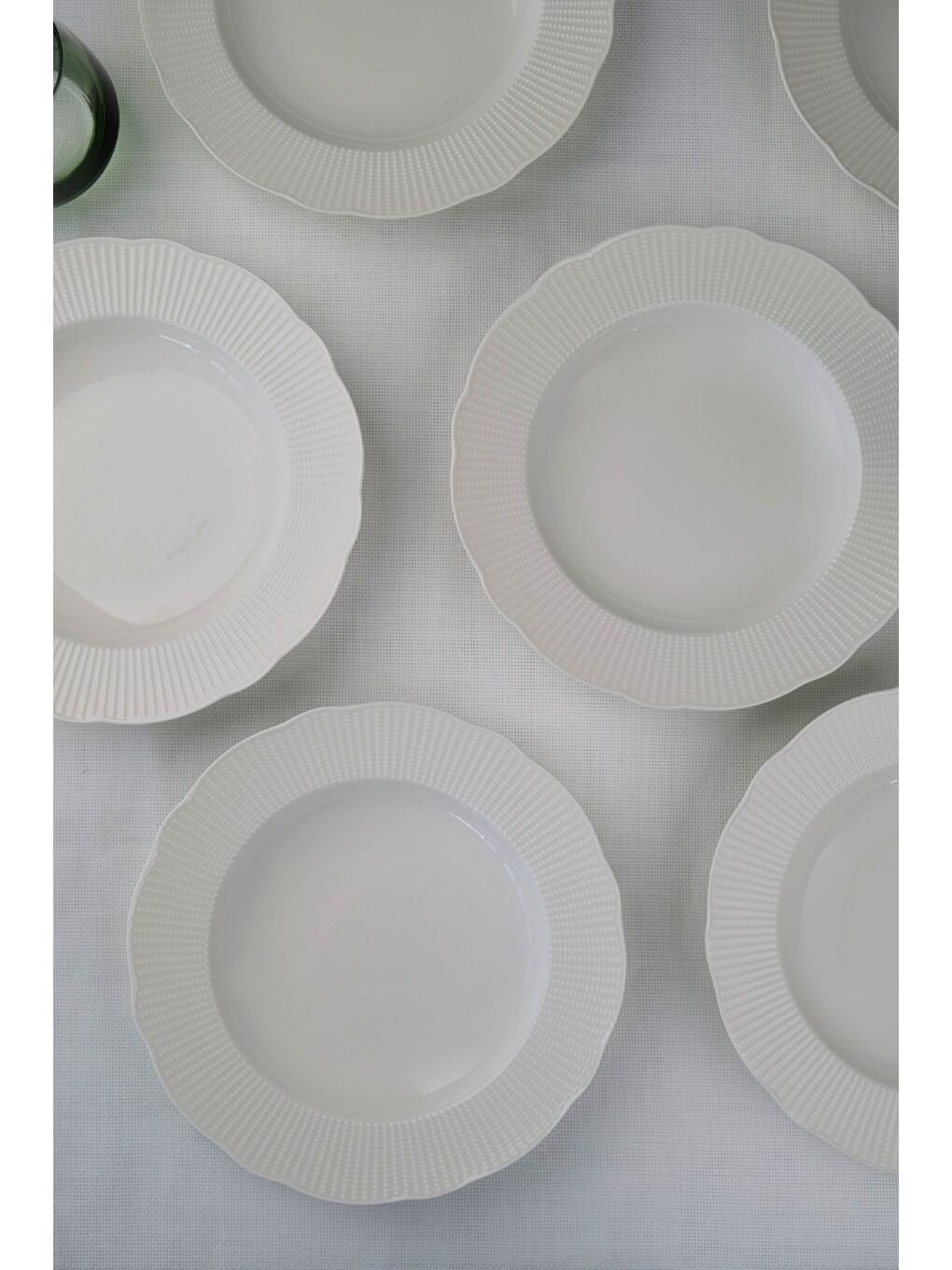 Beyaz Bone İlay Çukur Tabak 22cm 6 lı-3