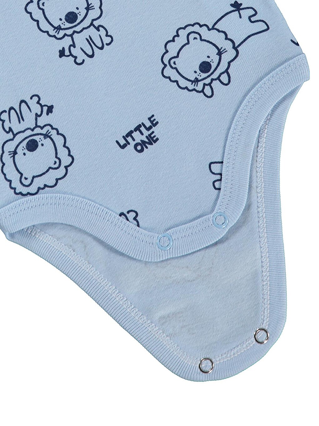 Baby Little One Baskılı 0-24 Ay Çıtçıtlı Badi - Mavi-1