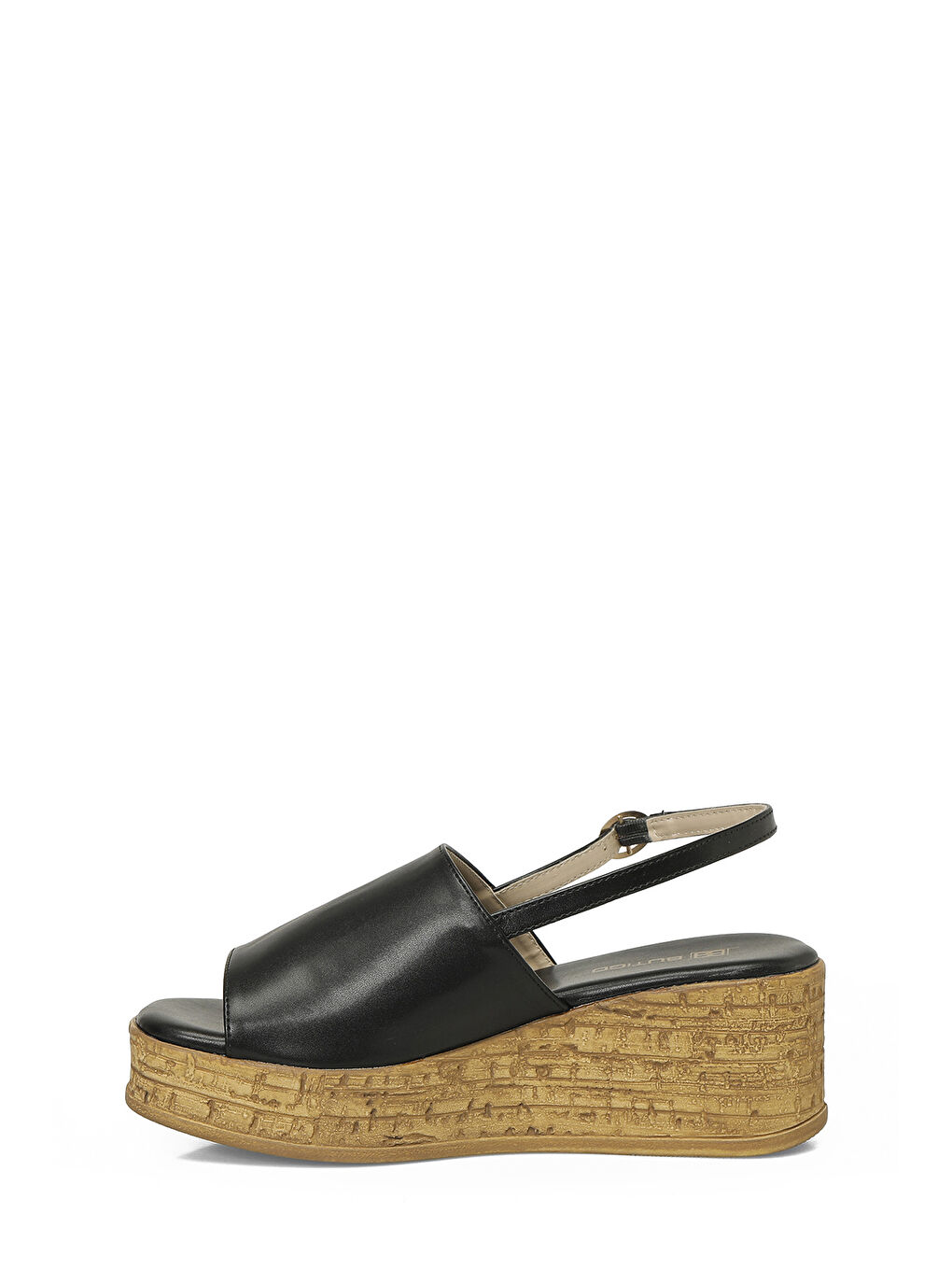 26S-381 6FX Siyah Kadın Dolgu Topuk Sandalet-2