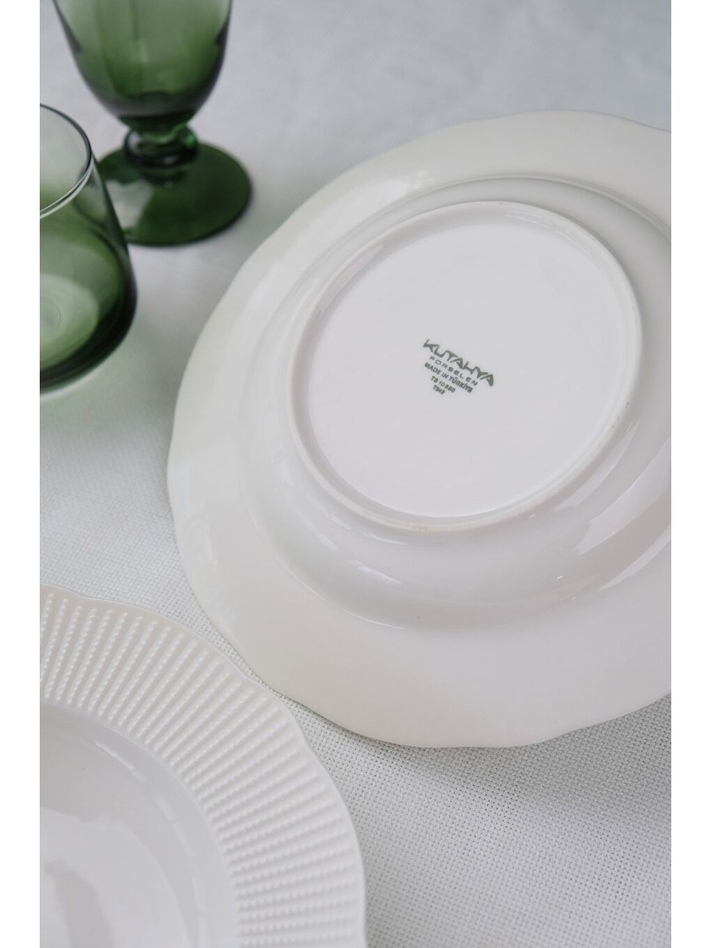 Beyaz Bone İlay Çukur Tabak 22cm 2 li-2