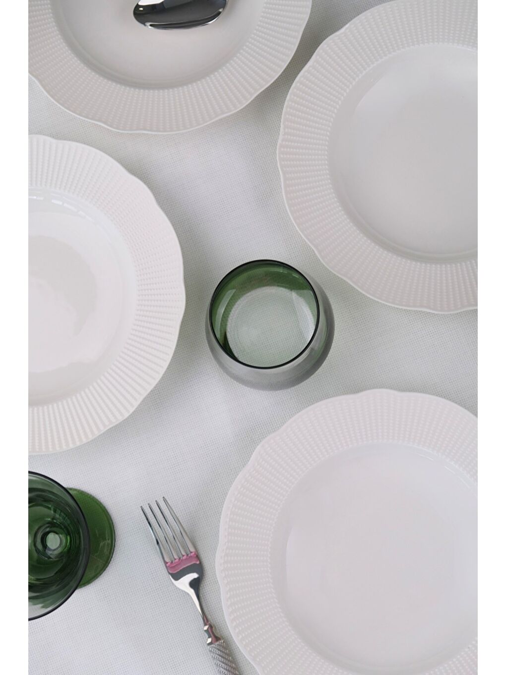 Beyaz Bone İlay Çukur Tabak 22cm 4 lü-3