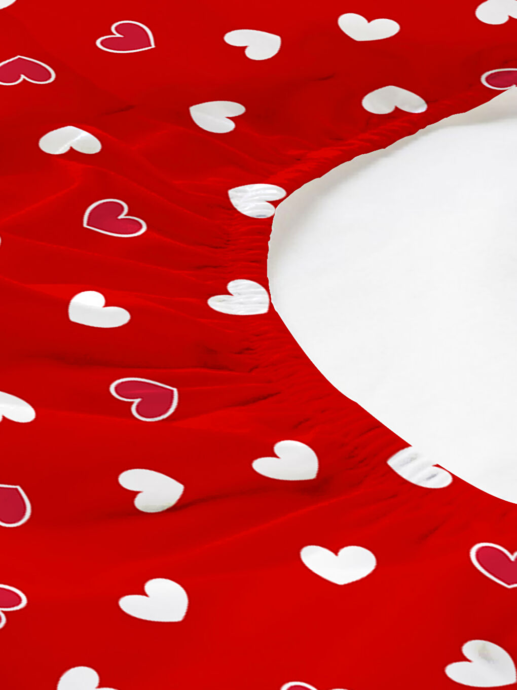 Karışık Kalp Desenli Baskılı Çift Kişilik 180x200 Cm Çarşaf Takımı-1