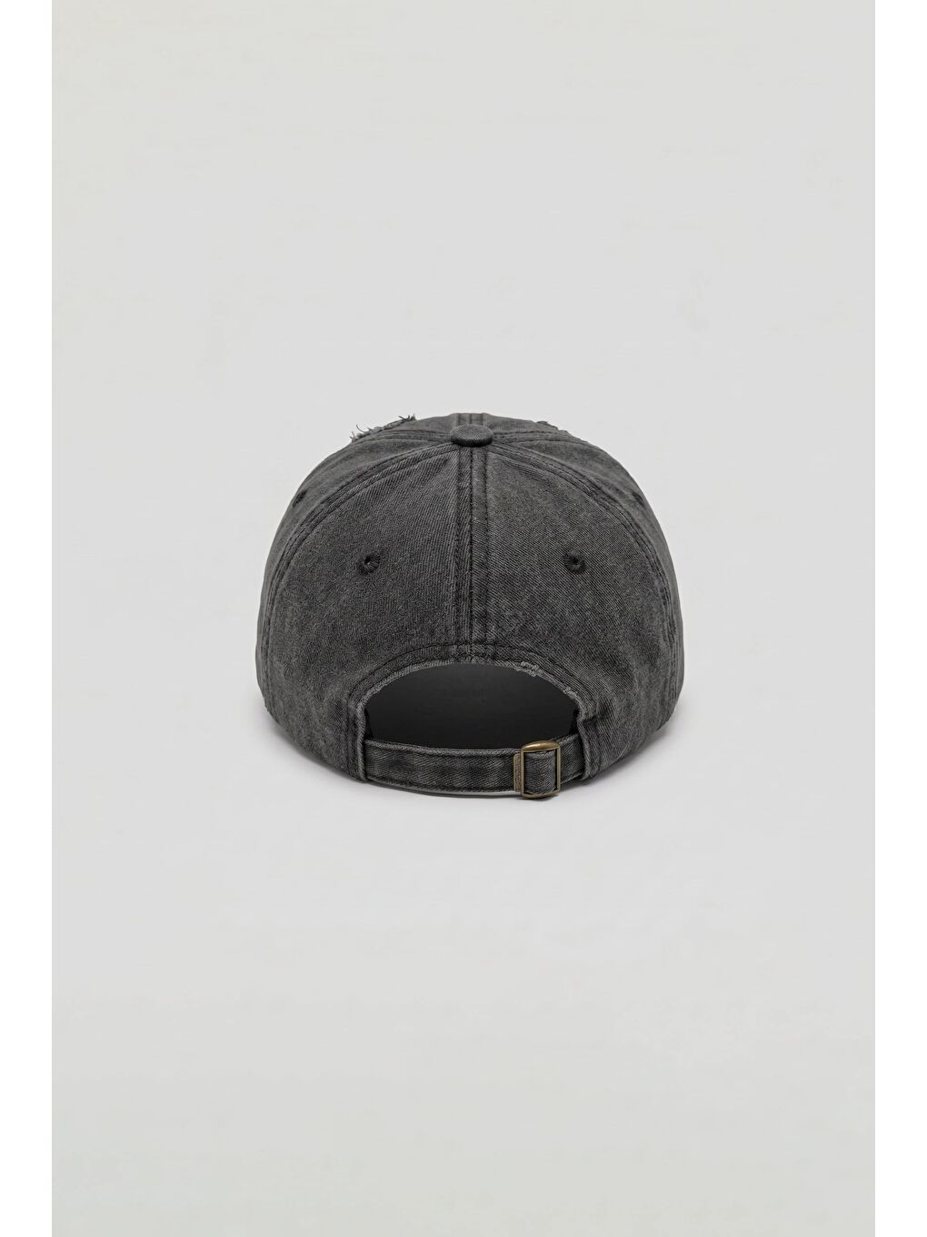 Erkek Distressed Nakışlı Yıkamalı Şapka Antrasit-2