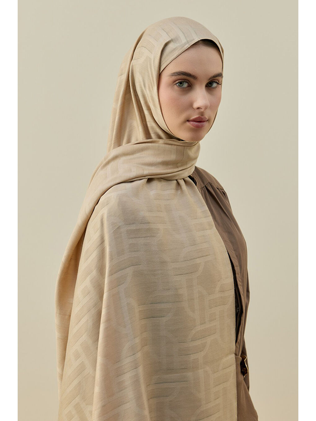 Merwish Oriantel Elegance kadın Şal 2602 Bej-1