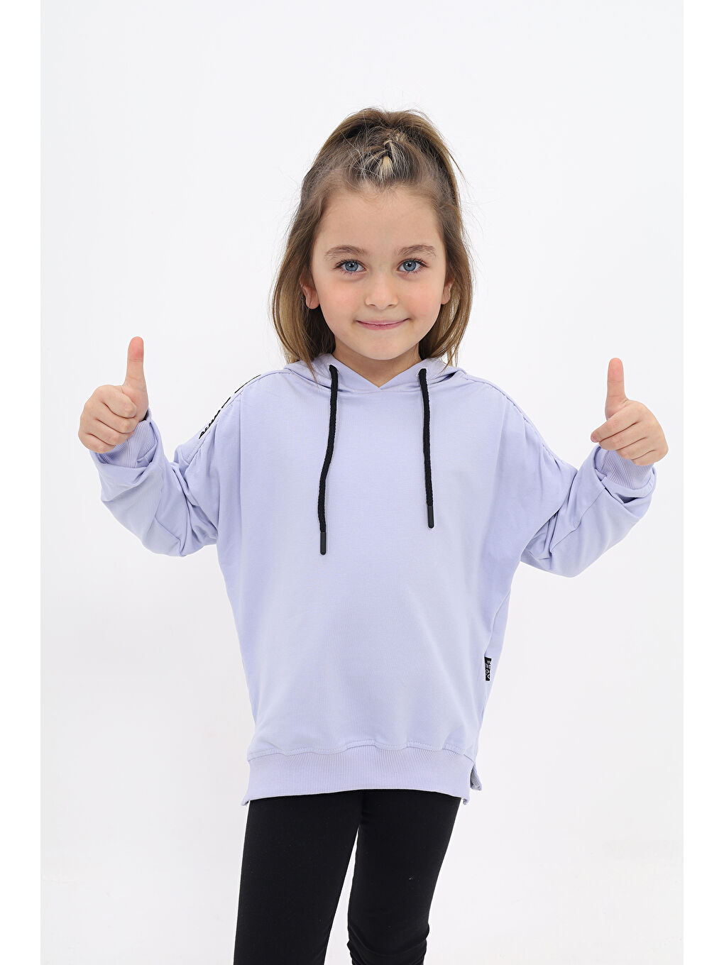 Lila Kız Çocuk Nakışlı Sweatshirt