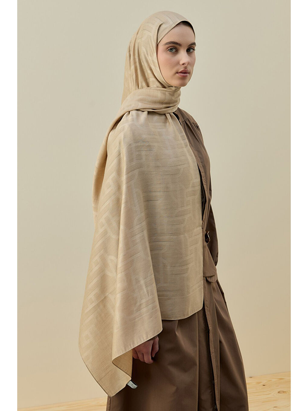 Merwish Oriantel Elegance kadın Şal 2602 Bej-2