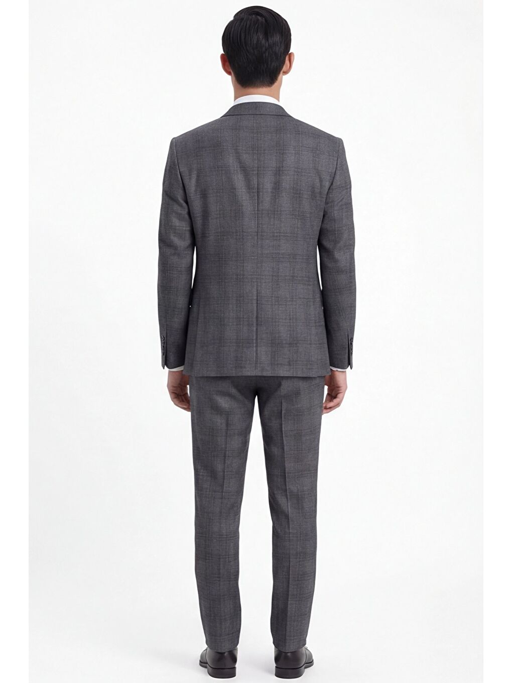 Erkek Polyamid Viskon Karışımlı 10 Drop Klasik Siyah Yelekli Takım Elbise-3