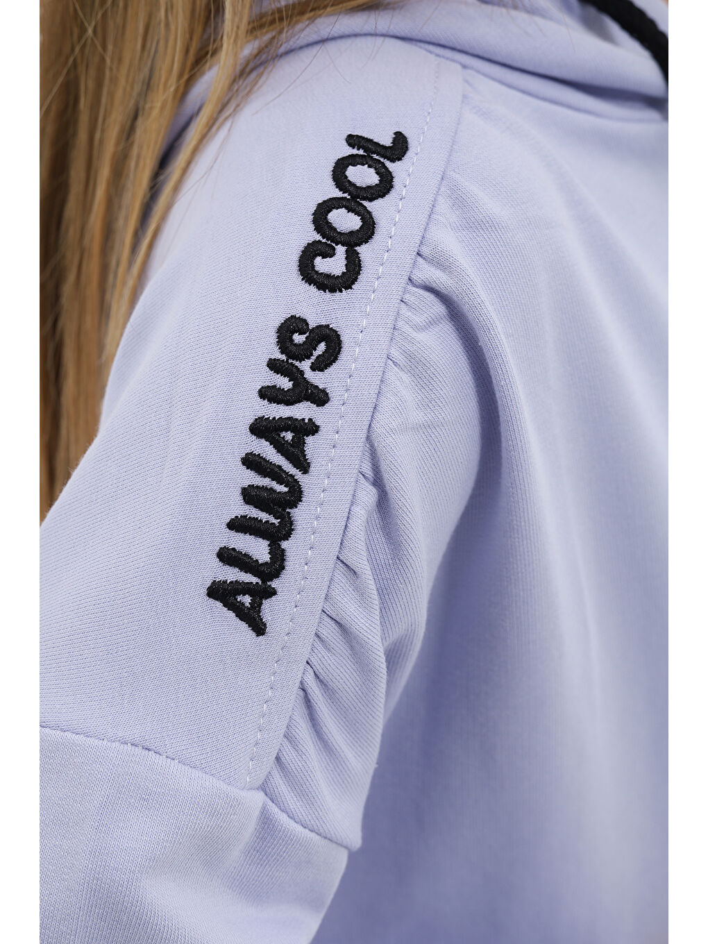 Lila Kız Çocuk Nakışlı Sweatshirt-1
