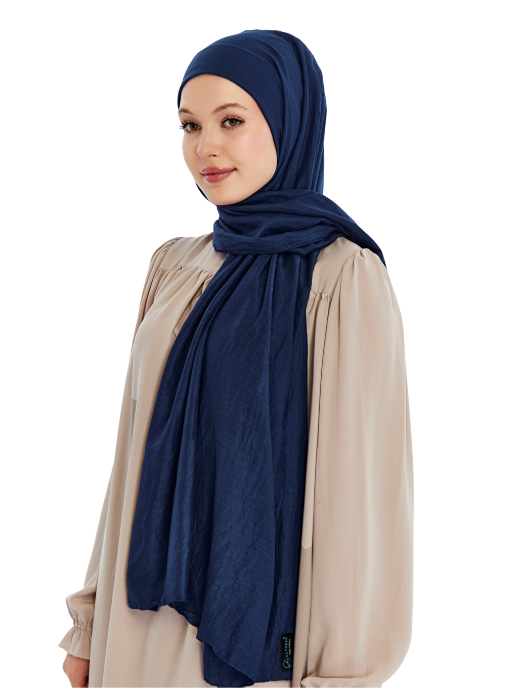 Lacivert Pamuk Soft Şal-3