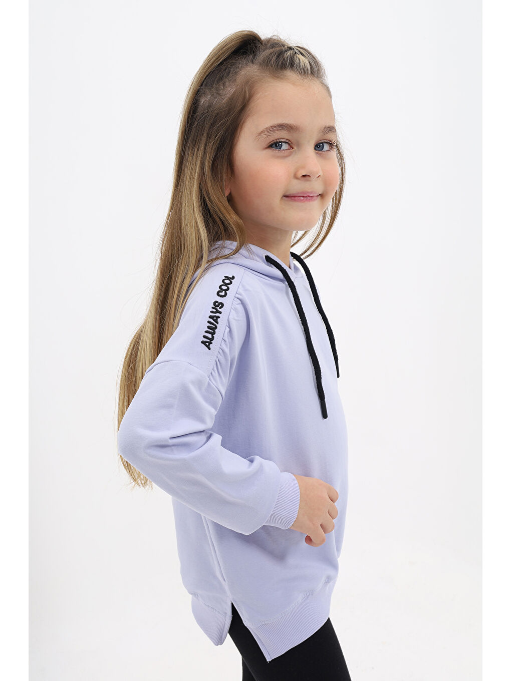 Lila Kız Çocuk Nakışlı Sweatshirt-2