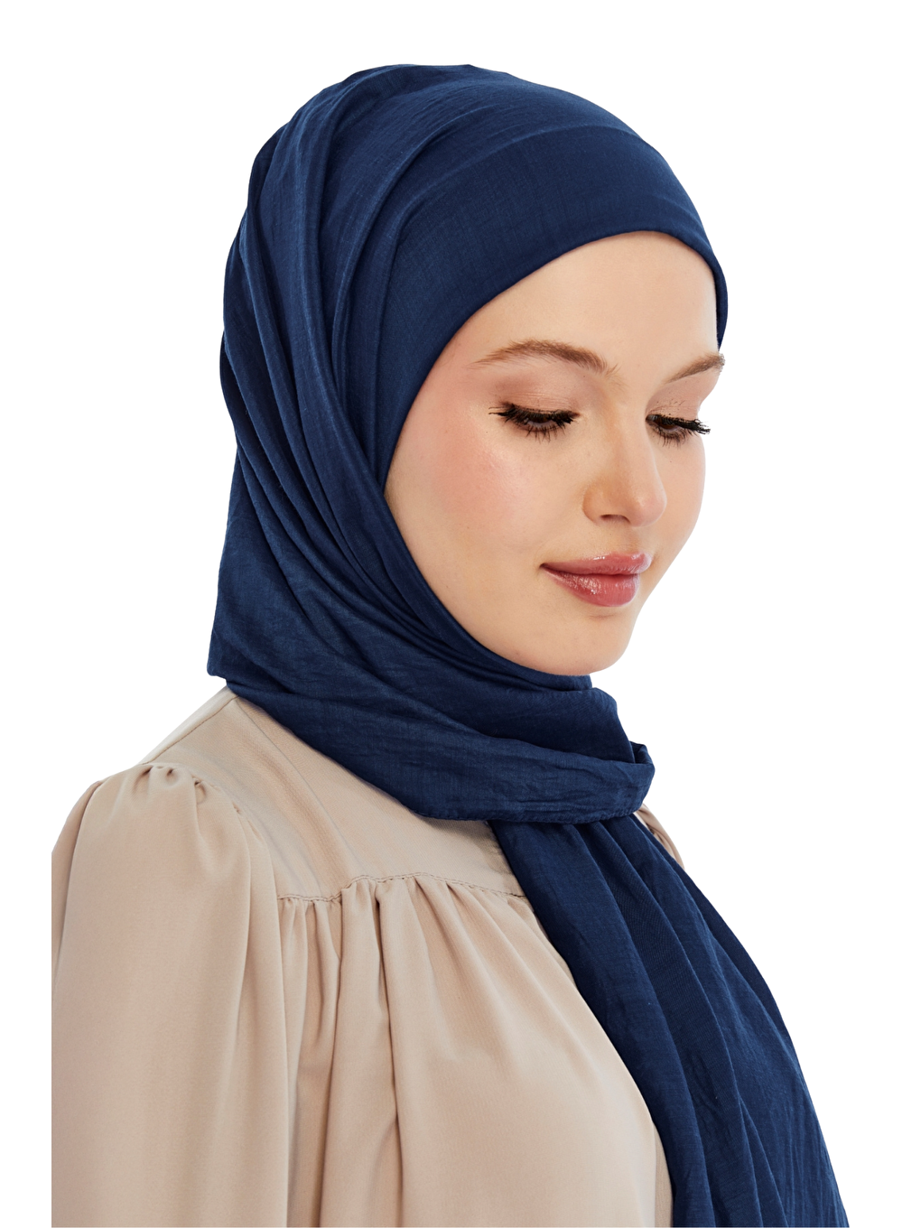 Lacivert Pamuk Soft Şal-4