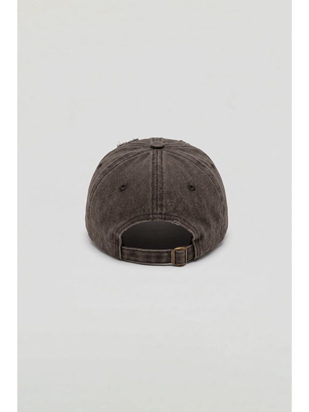 Erkek Distressed Nakışlı Yıkamalı Şapka Kahverengi-2