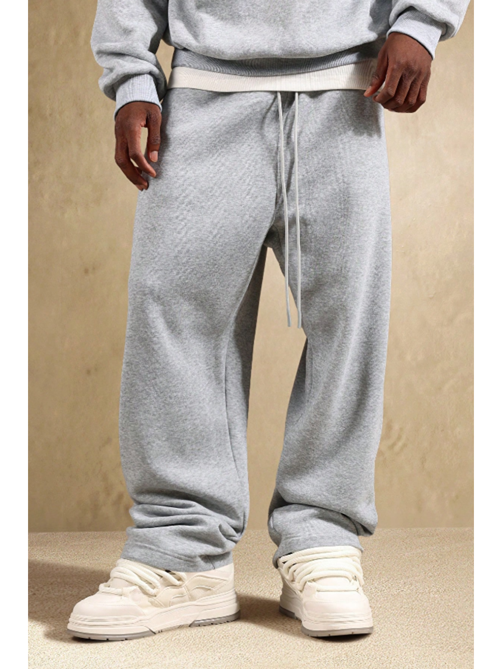 Gri Oversize Baggy Erkek Eşofman Altı-2