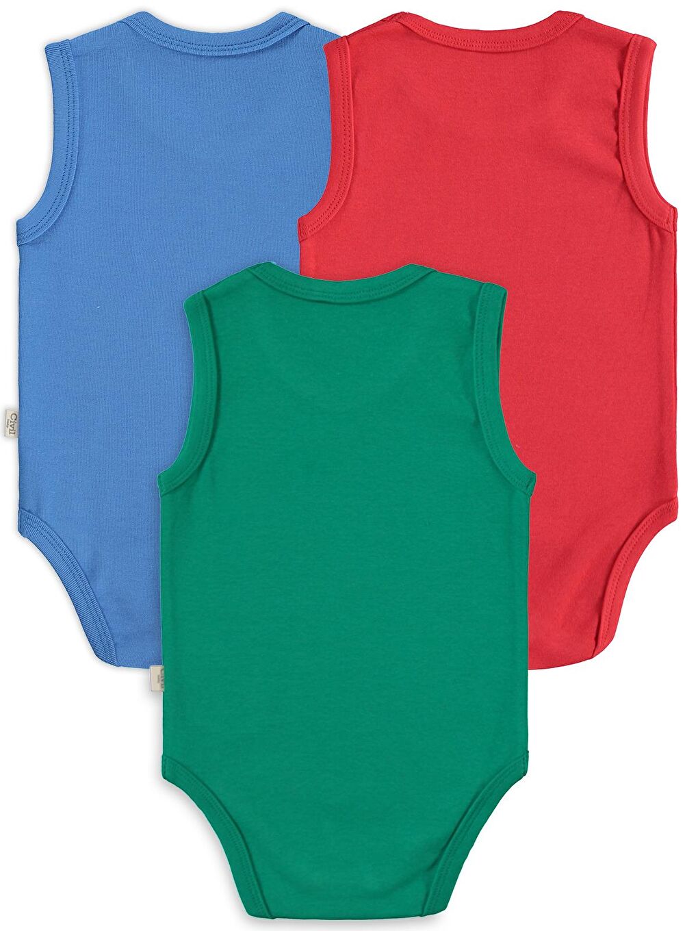 Baby 3'lü Karışık Renk 3-36 Ay Çıtçıtlı Badi - Kırmızı 12-18 Ay-2