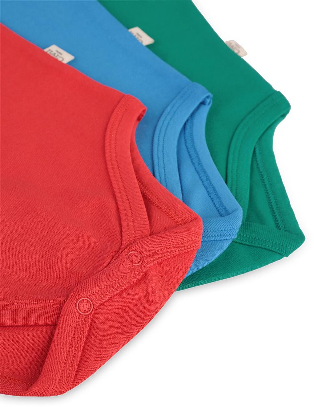 Baby 3'lü Karışık Renk 3-36 Ay Çıtçıtlı Badi - Kırmızı 12-18 Ay-4