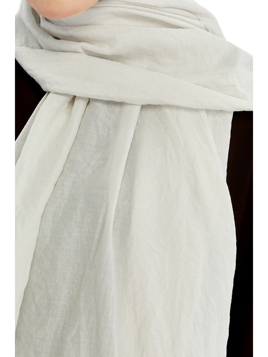 Ekru Pamuk Soft Şal-1