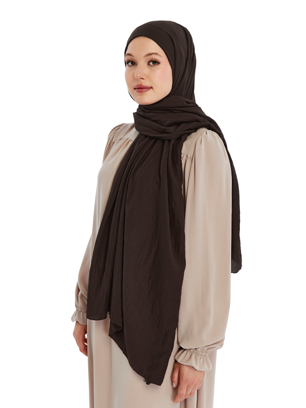 Kahverengi Pamuk Soft Şal-4