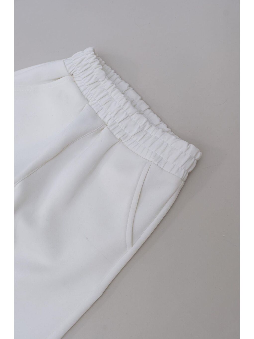Kız Çocuk Düz Paça Eşofman Altı 870 Ekru-2