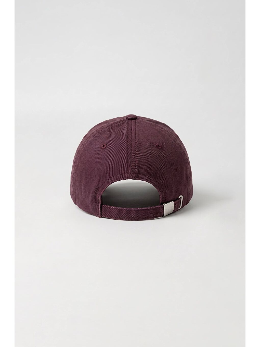 Erkek Distressed Nakışlı Yıkamalı Beyzbol Şapka Mürdüm-2