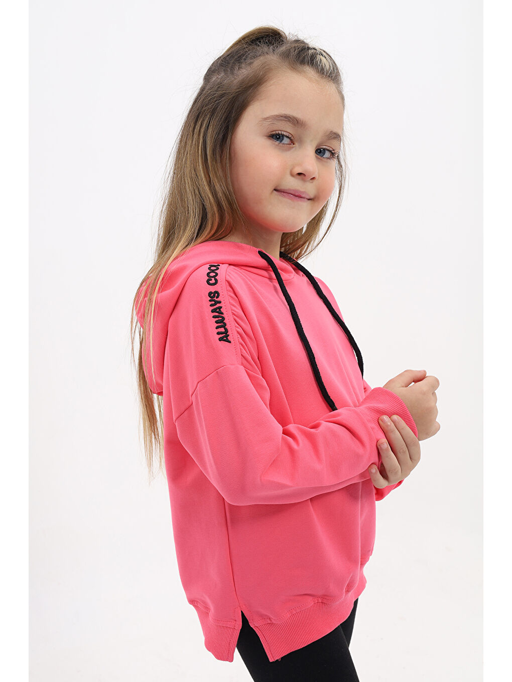 Fuşya Kız Çocuk Nakışlı Sweatshirt-2