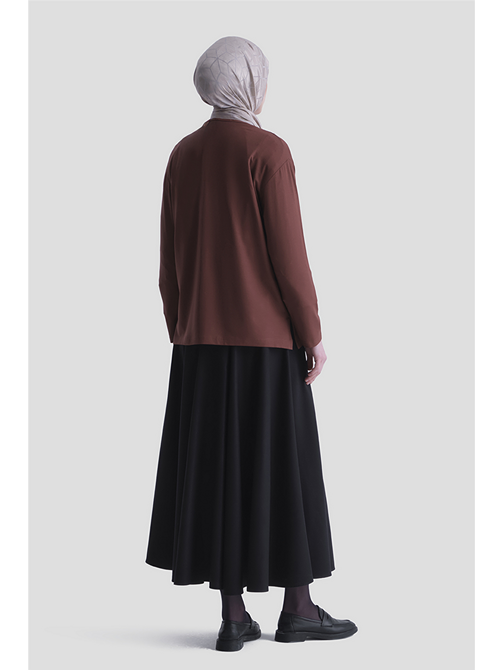 Kahverengi Penye Kiremit Anne Bluz-3