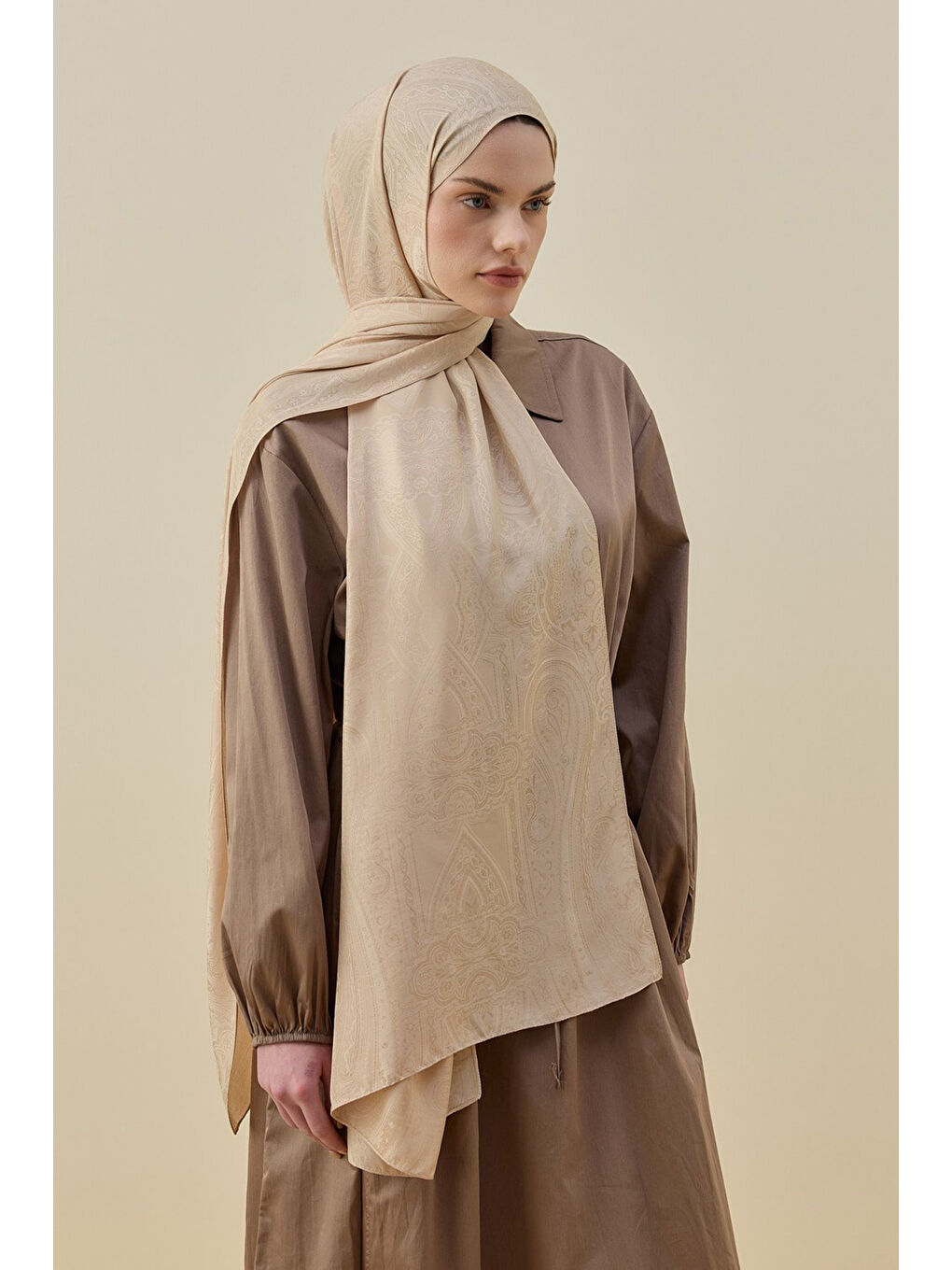 İconic kadın Şal 2605 Bej-3