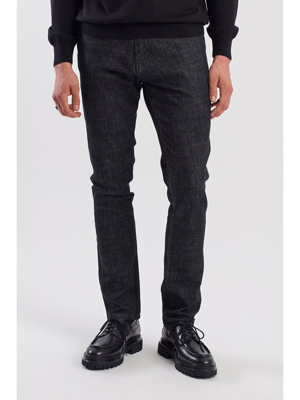 Siyah Slimfit Pamuklu Yıkamalı  Jean Pantolon