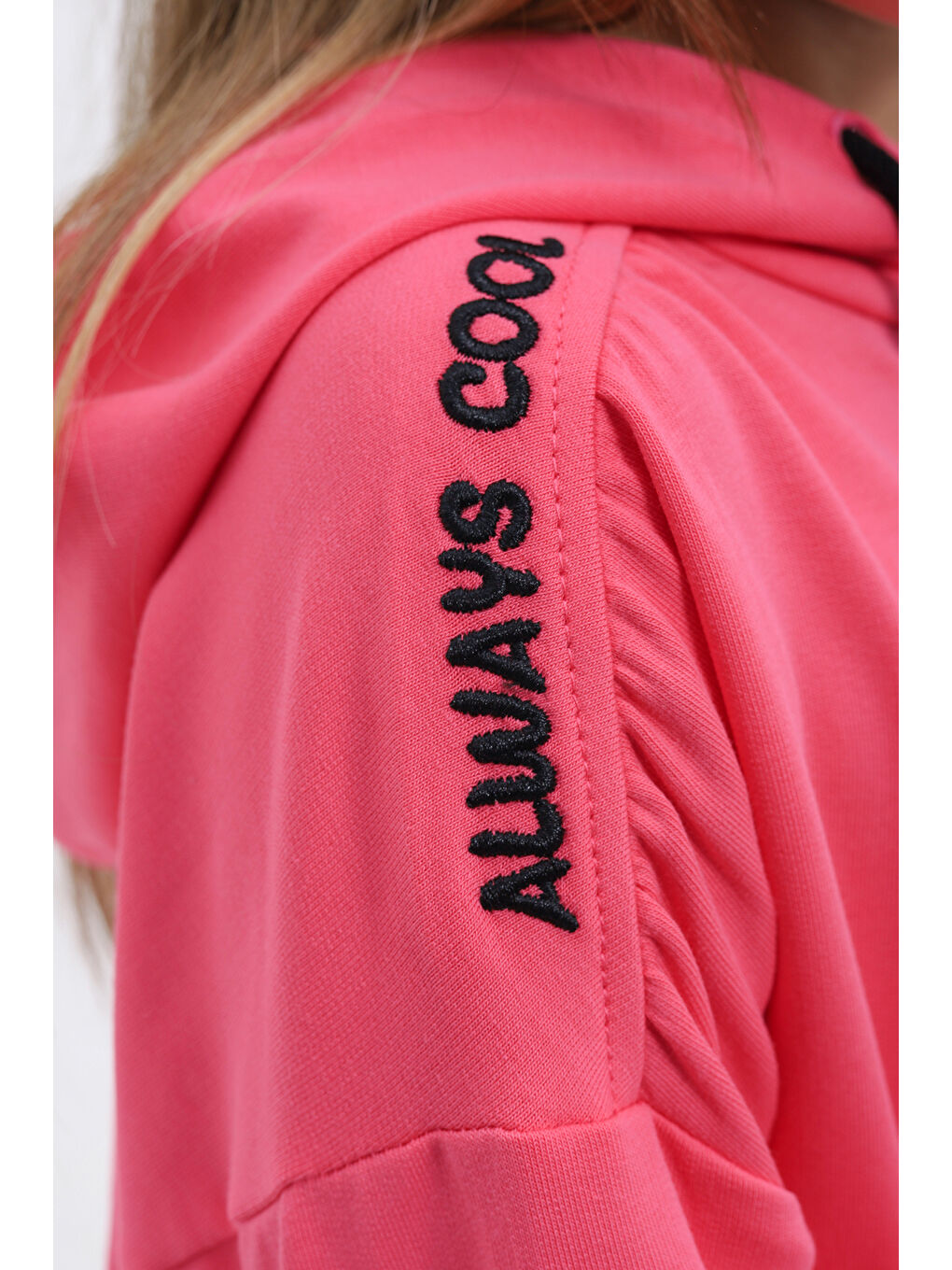 Fuşya Kız Çocuk Nakışlı Sweatshirt-4