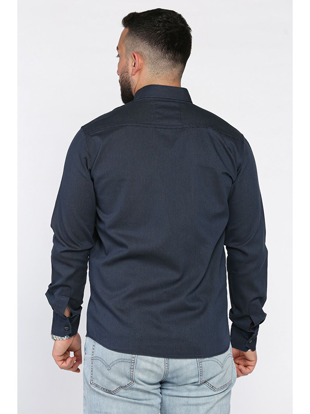Lacivert Erkek Çıtçıtlı Gömlek-2