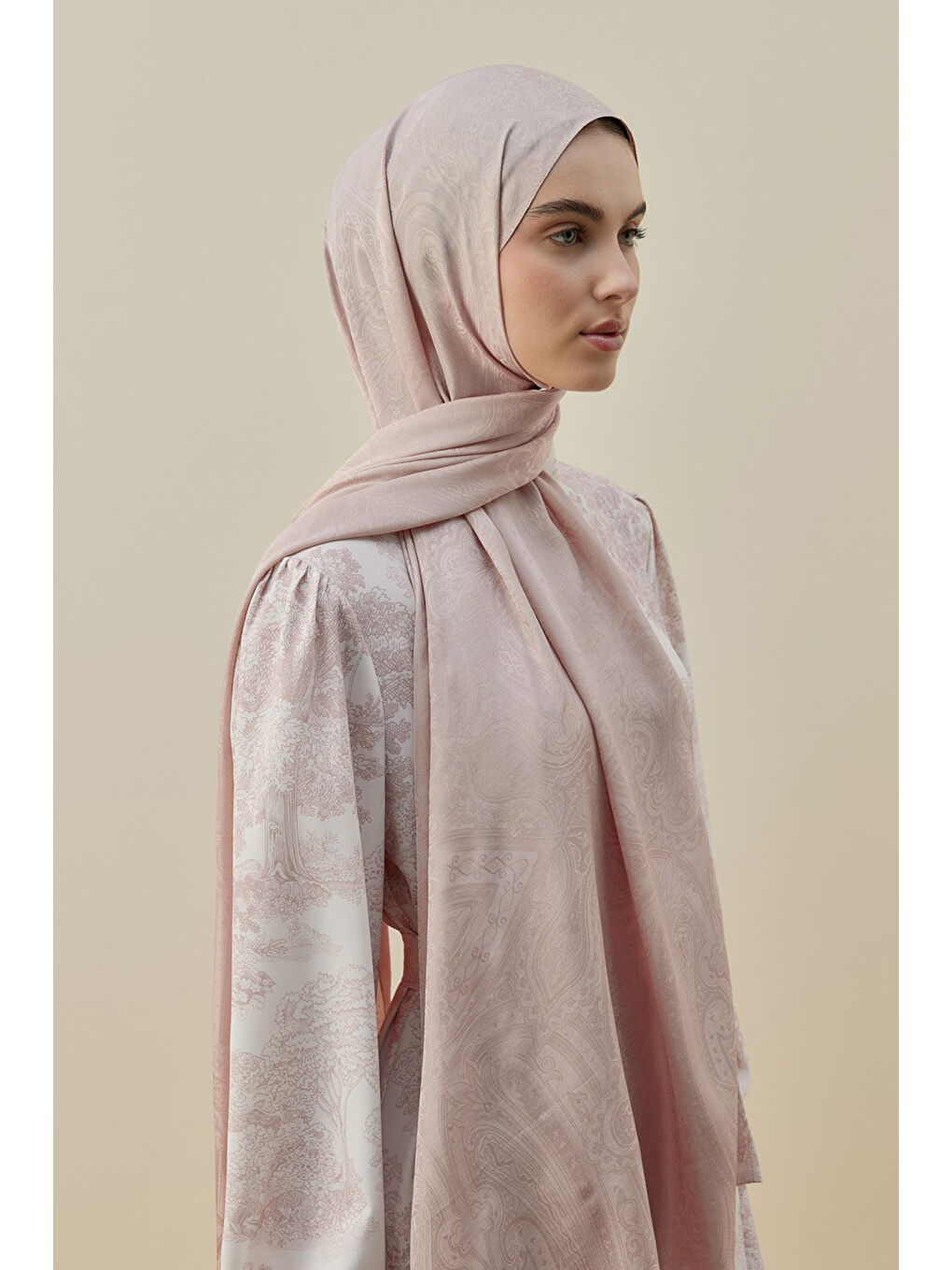 Pembe İconic kadın Şal 2605 Pudra